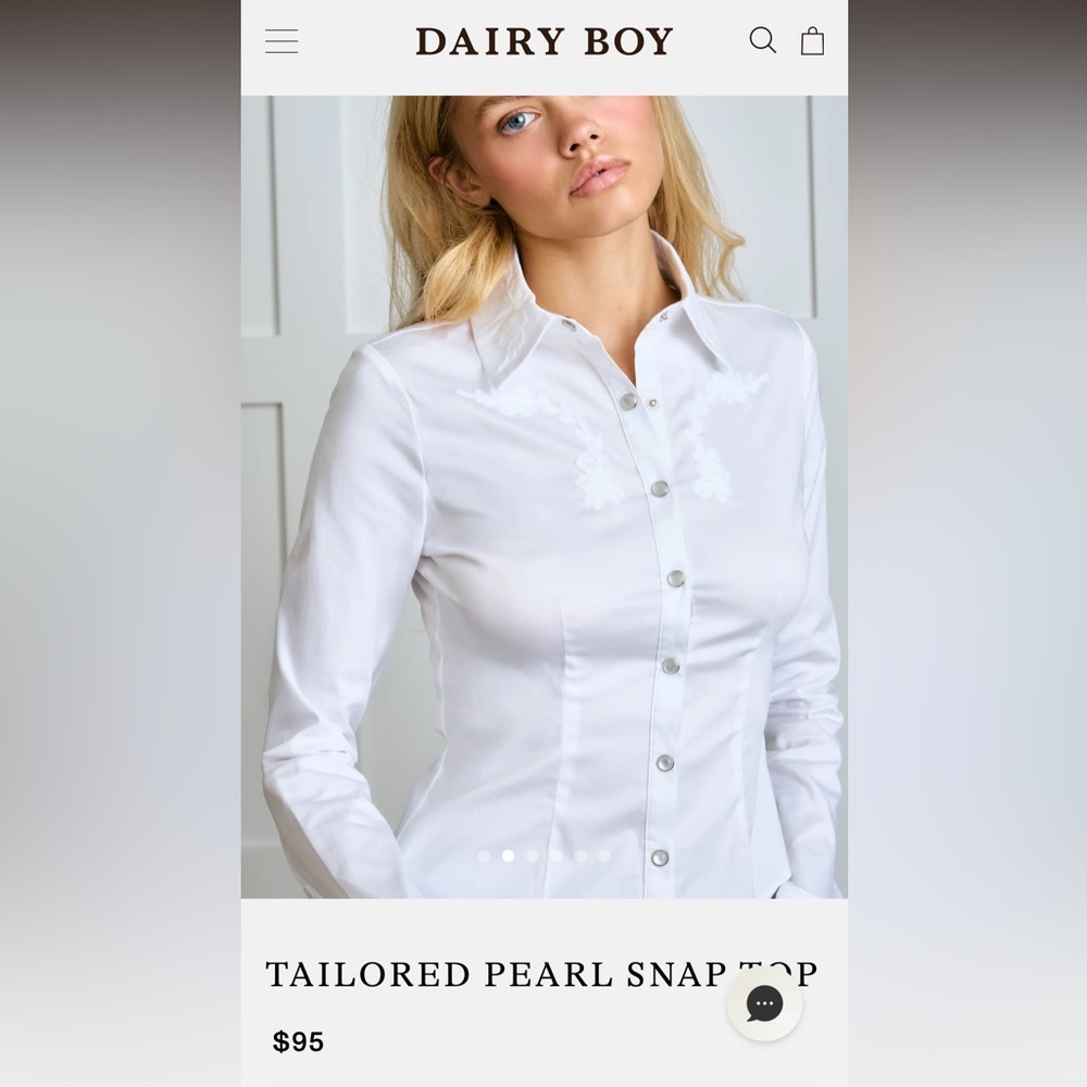 Dairy Boy Tailored Pearl Snap Top